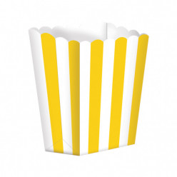 5 Caixas Pipocas Riscas Amarelas