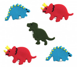 5 Mini Toppers Açúcar Dinossauros 3.5cm