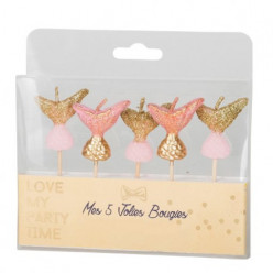 5 Velas Sereia Glitter