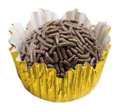 50 Cápsulas Brigadeiro Douradas Metalizadas