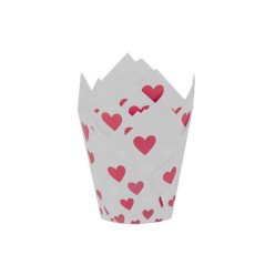 50 Formas Tulipa Branca Corações São Valentim Muffins