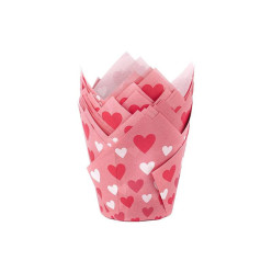 50 Formas Tulipa Rosa Corações São Valentim Muffins