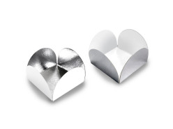 50 Forminhas Pétala Metálica Prateada