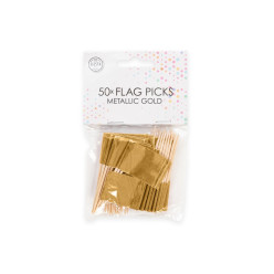 50 Picks/Palitos Bandeirinhas Douradas