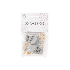 50 Picks/Palitos Bandeirinhas Prateadas
