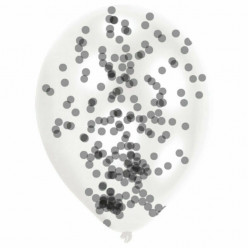 6 Balões Confettis Pretos 11