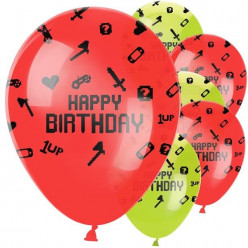 6 Balões Happy Birthday Gaming Party