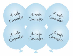 6 Balões Látex "A Minha Comunhão" Azul