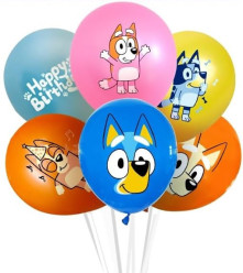 6 Balões Latex Bluey