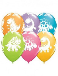6 Balões Latex Dinossauros Sortidos