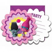 6 convites festa Trolls