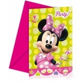 6 Convites Minnie Disney Bow-Tique