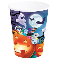 6 Copos Halloween Abóbora Infantil