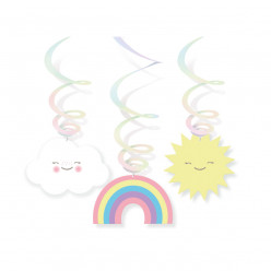 6 Espirais Decorativas Rainbow & Cloud