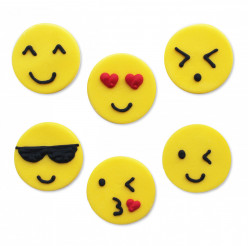 6 Mini Toppers Açúcar Emojis 2.5cm