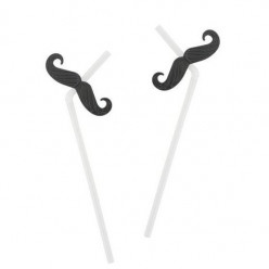 6 Palhinhas Flexiveis com Bigodes