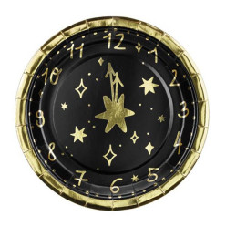 6 Pratos Papel Relógio 12 Badaladas