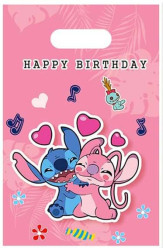 6 Sacos Brinde Stitch Pink