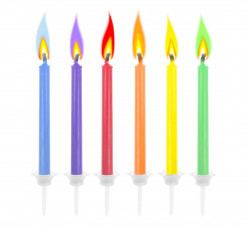 6 Velas Cores Rainbow