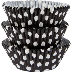 75 Formas Cupcake Pretas Bolinhas