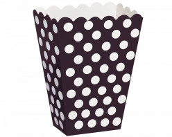 8 Baldes Pipocas Bolinhas Preta