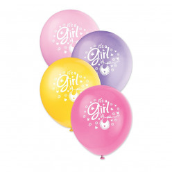 8 Balões 30,4cm It`s a Girl Pink Baby Shower