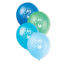 8 Balões Blue Baby Shower It`s a Boy