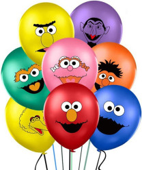 8 Balões Latex Rua Sésamo