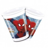 8 Copos Festa Spiderman Web Warriors