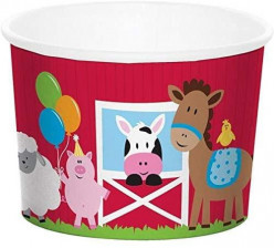 8 Copos Gelado Animais da Quinta Farmhouse Fun