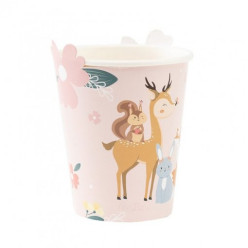 8 Copos Papel Animais do Bosque Pretty Forest