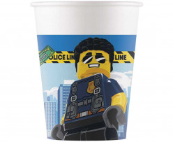 8 Copos Papel Festa Lego City