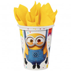 8 Copos Papel Minions Party Time 250ml