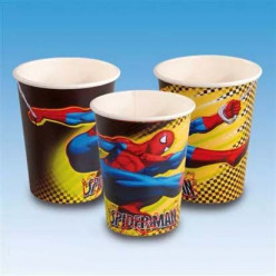 8 Copos Papel Spiderman Amazing