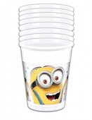 8 Copos plásticos Festa Minions 200ml