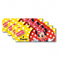 8 Packs com 4 Lápis Cor Minnie Café