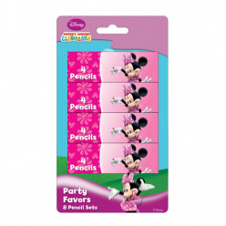8 Packs com 4 Lápis Cor Minnie