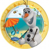 8 Pratos 20 cm festa Frozen Olaf Summer