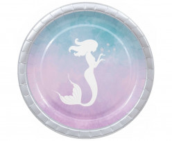 8 Pratos Elegant Sereia Mermaid 23cm