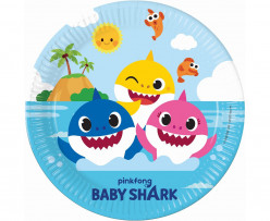 8 Pratos Festa Baby Shark Fun in th Sun 23cm