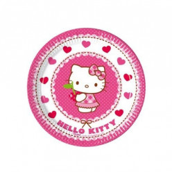 8 Pratos Festa Hello Kitty 20cm
