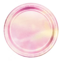 8 Pratos Festa Iridescentes 18cm