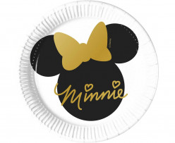 8 Pratos Festa Minnie Gold 20cm