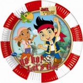 8 Pratos Festa Pirata Jake 19 cm