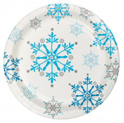 8 Pratos Festa Snow Princess 17cm