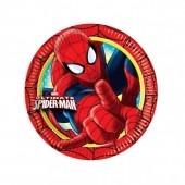8 Pratos Festa Ultimate Spiderman 18cm