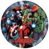 8 Pratos festa Vingadores Power 23 cm