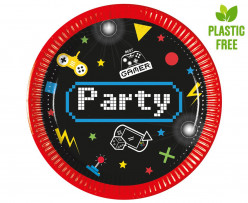 8 Pratos Gaming Party 20cm