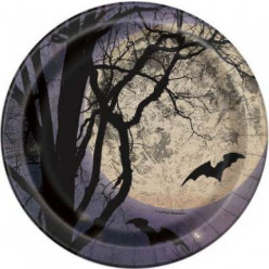 8 Pratos Halloween Spooky Night 17cm
