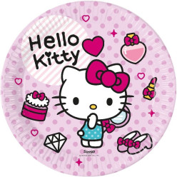 8 Pratos Hello Kitty Fashion 23cm